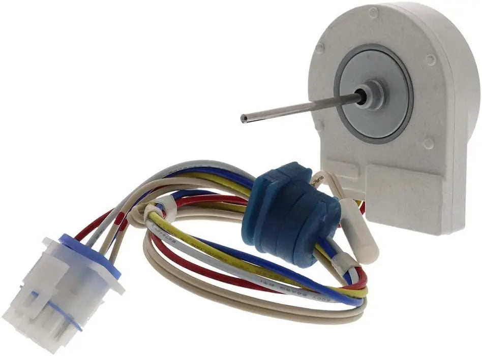 Evaporator Fan Motor AFTERMARKET 9.75VDC, 3.25W, 1/8" shaft diameter. Fits GE refrigerators. Also replaces SM10074 and WR60X10074
